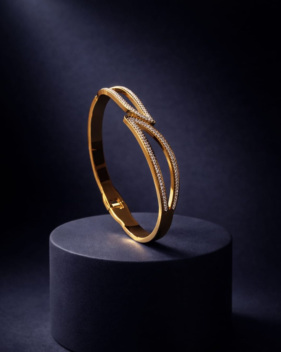 Curve Diamond Gold Bangle